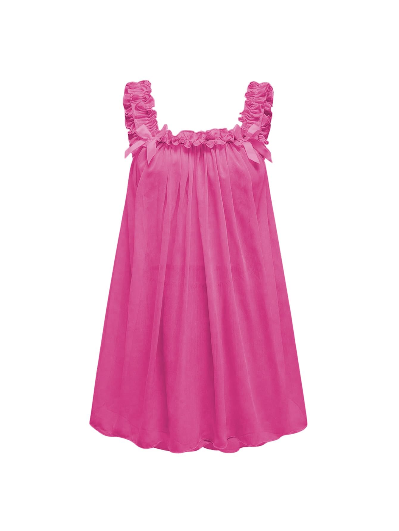 MakeMeChic Women's 2 Piece Sexy Lingerie Dress Set Bow Babydoll Nightgown