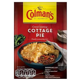 Colmans Cottage Pie perfect with creamy mashed potato Recipe Mix quick to prepare pie mix 45 g