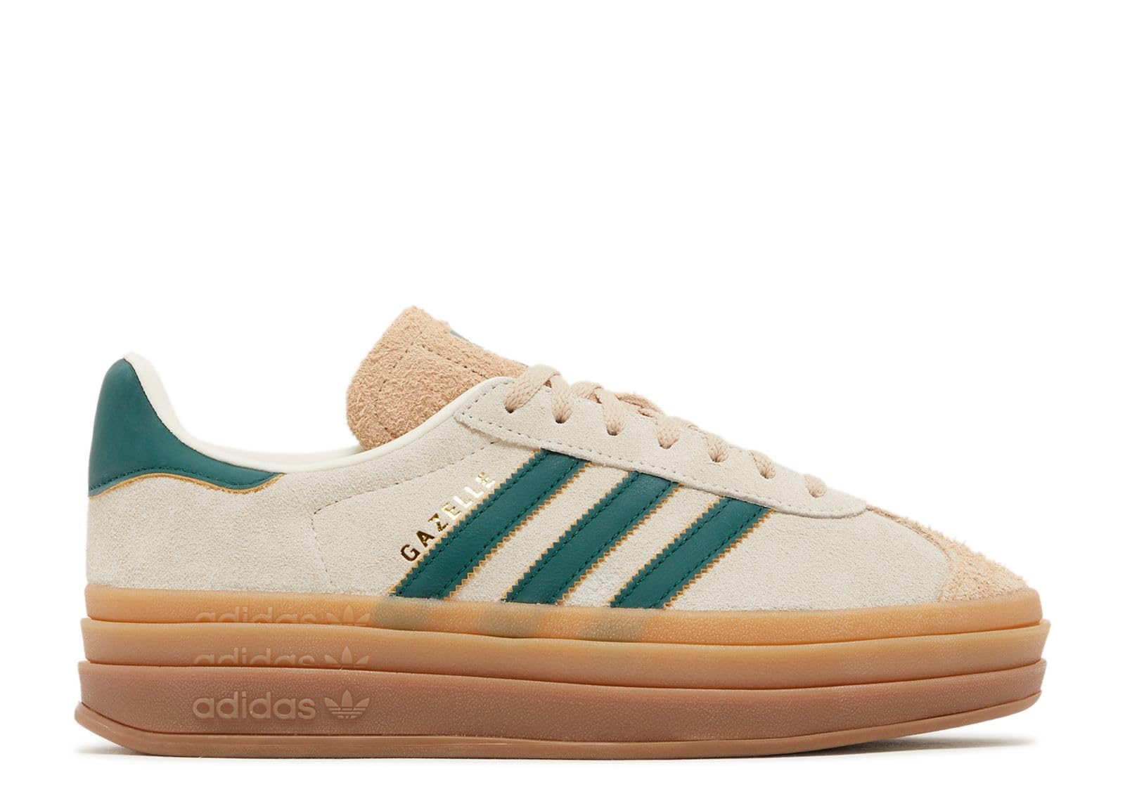 Gazelle Bold Women's Sneakers, Cream White/Collegiate Green/Magic Beige, Size 8.5