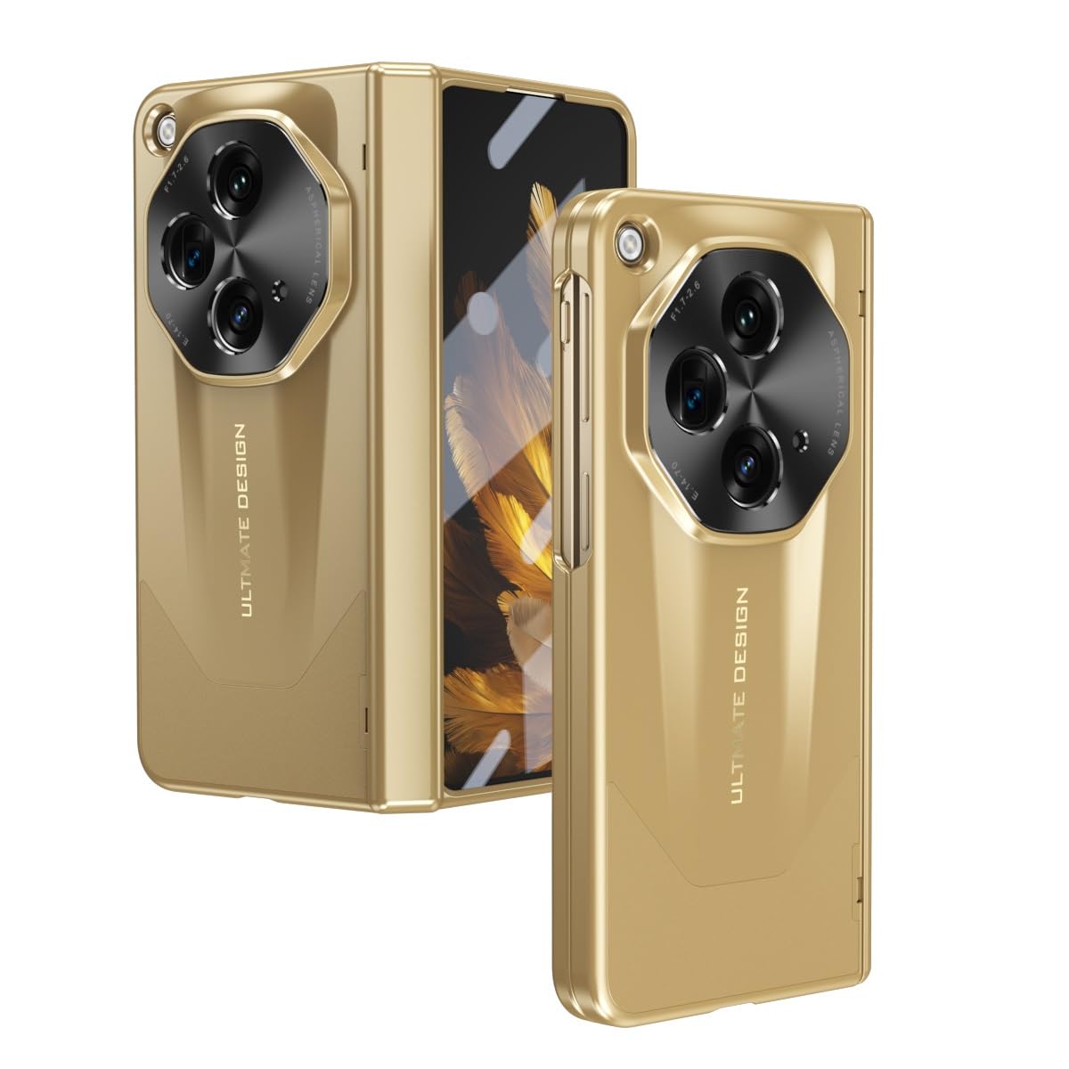 Coque OnePlus Open antichoc rigide dorée boîtier intégral charnière écran - 8