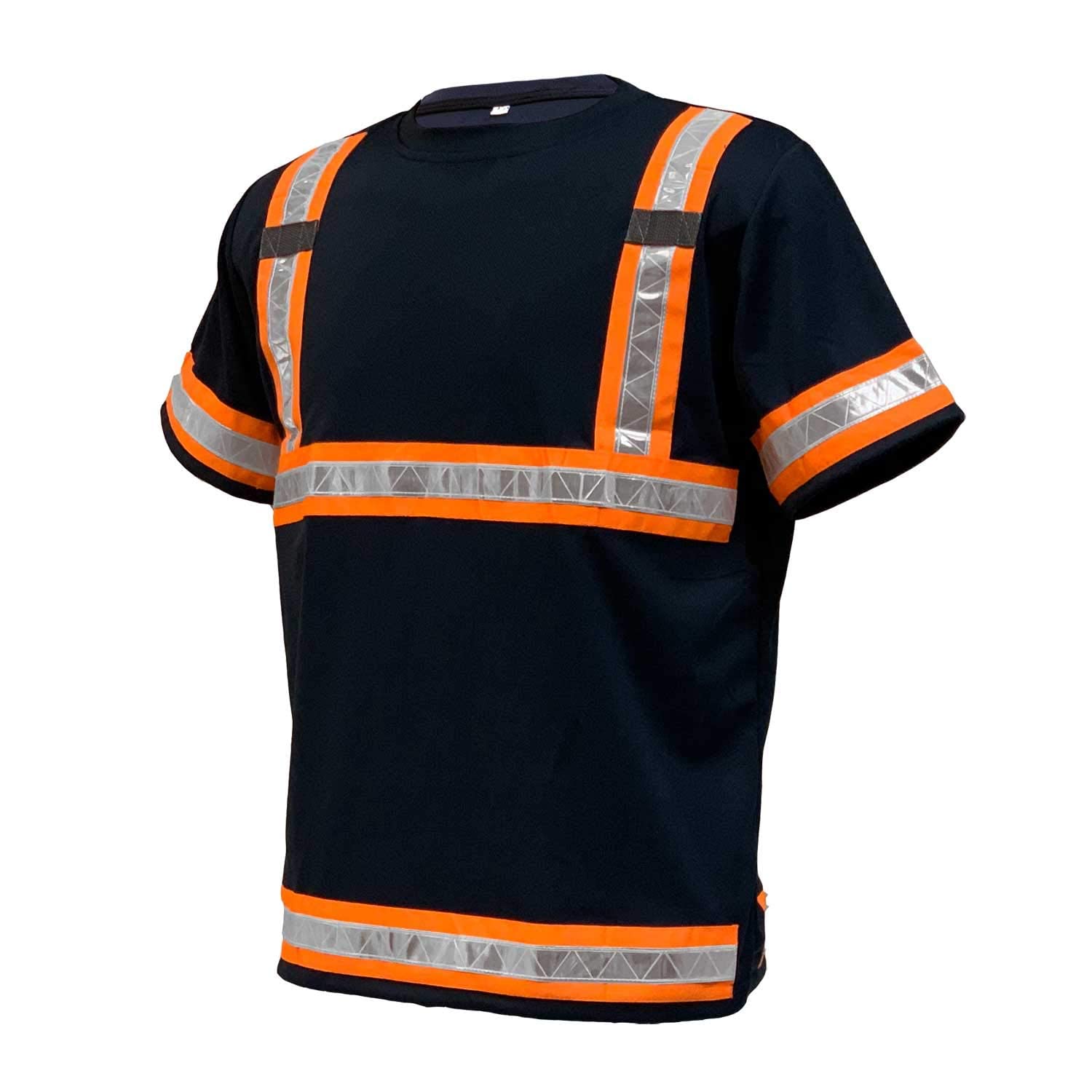 Reflective Safety Work Shirts for Men - High Visibility Short Sleeve T Shirts ANSI Class 3 Gear with Reflective Tape