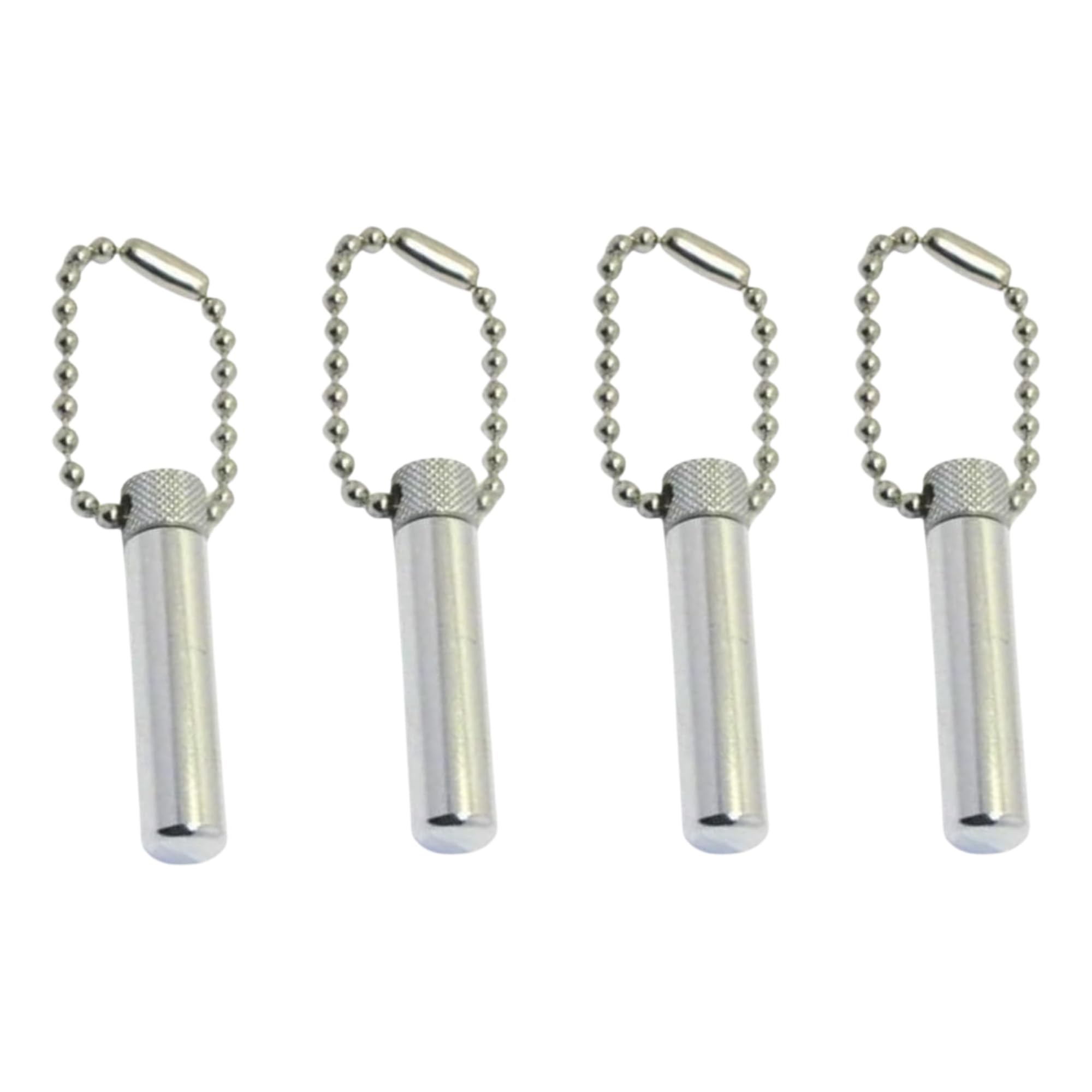 LDS Oil Vial Keychain – Aluminum Anointing Oil Container with Rubber Seal – Small Essential Oil Holder for Elders or Sons (4-Pack - Silver)