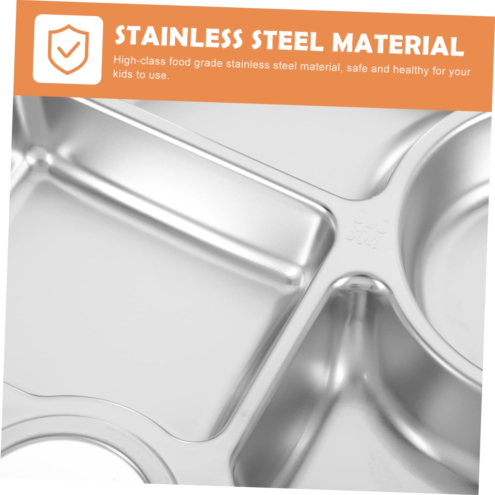 OFFSCH Toddler Plates 4 Section Lunch Tray Stainless Steel Kids Plate Bowl for Kids