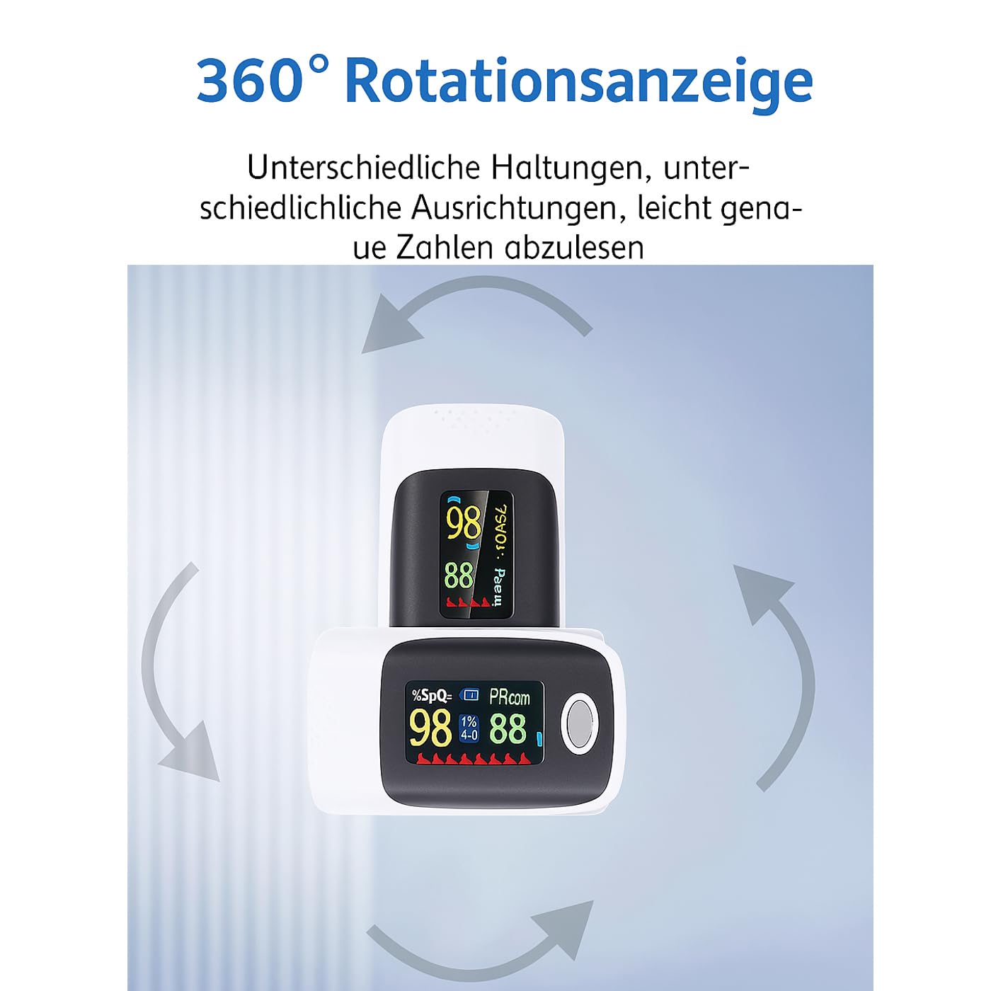 H20C Bolwins professioneller Finger Pulsoximeter SpO2 Oximeter zur Sauerstoffsättigung & Puls Messung – genaues Blut Sauerstoff Messgerät für Zuhause, Klinik, unterwegs, Erwachsene & Kinder