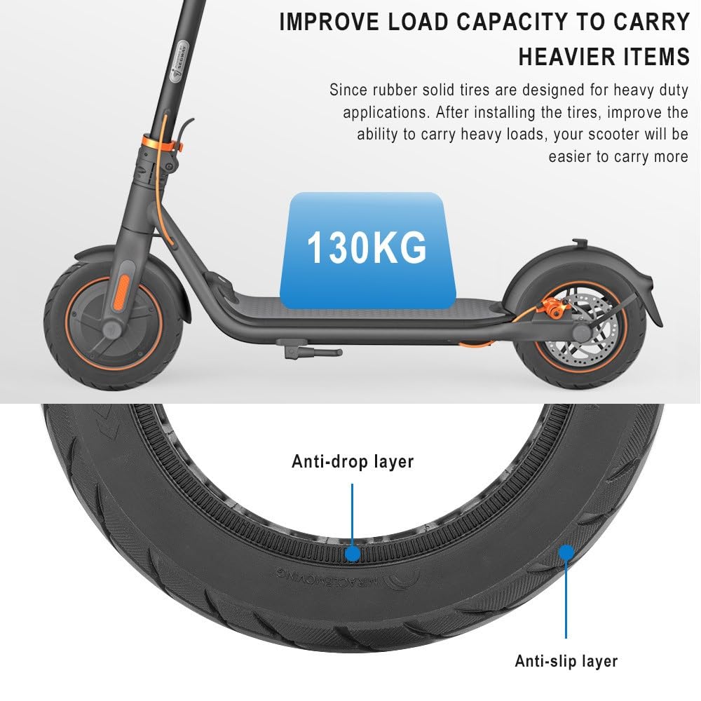 Camera d'aria, camera d'aria da 10 pollici 10x2.125 in gomma piena per scooter elettrico, pneumatico anflagrante ispessito senza camera d'aria