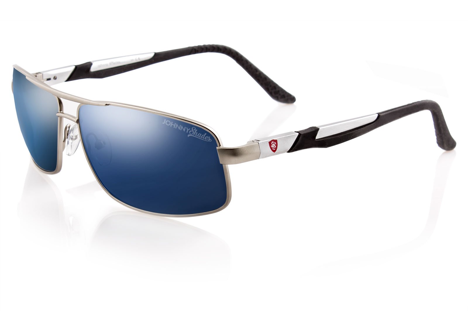 TAC Polarized Rectangle Exotic Sunglasses "Toronado" (Gray Blue, as shown)