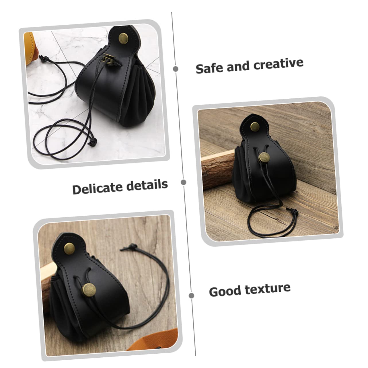 YARNOW 4 Pezzi Custodia Per Dadi Segnale Custodia Per Dadi Nera Viaggio Piccolo Buste Polvere Marsupio Gioco Sacchetto Di Perline Di Gioco Compatto Vassoio Pelle
