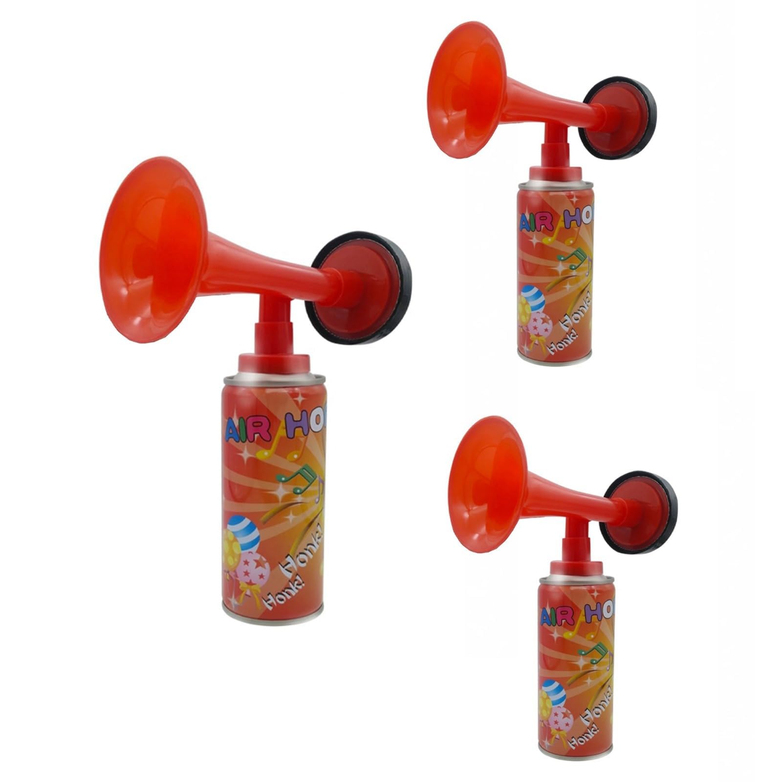 MSQUARE Football Trumpet Plastic Horn, Powerful & Loud Sound Output, Vibrant Colour, Portable And Lightweight, Fun Accessory For Parties & Sports Events (3Pcs)