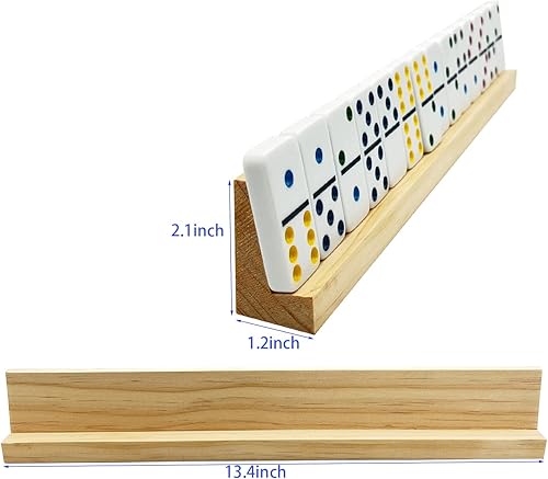Miniatura 4 de SUTIMSHE Domino Holders TraysDomino Tile Racks for Crafts - DIY Wood Gift - Mexican Train Mahjong Chicken Foot and Other Domino Games