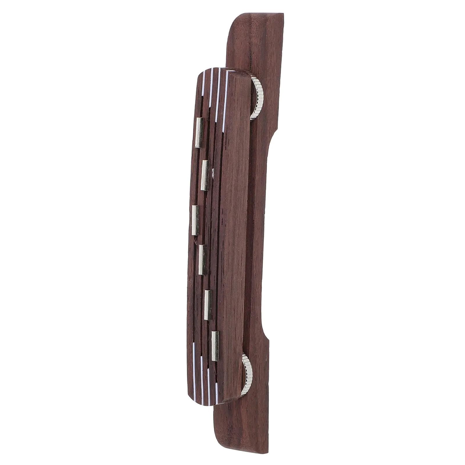 Puente de guitarra de Jazz, perillas dobles flotantes de ébano de altura ajustable for reemplazo de puente de guitarra acústica de 6 y 12 cuerdas