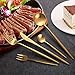 Gold Silverware Set,WOAIWO-Q Stainless Steel Flatware Set for 4 Person,20-Piece Utensil Set Dishwasher Safe Mirror Polish(Gold)