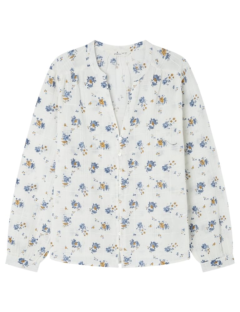 SPRINGFIELD Women's 4.t.a.Blusa Alg Printed Flores Blouse, Mustard, 14