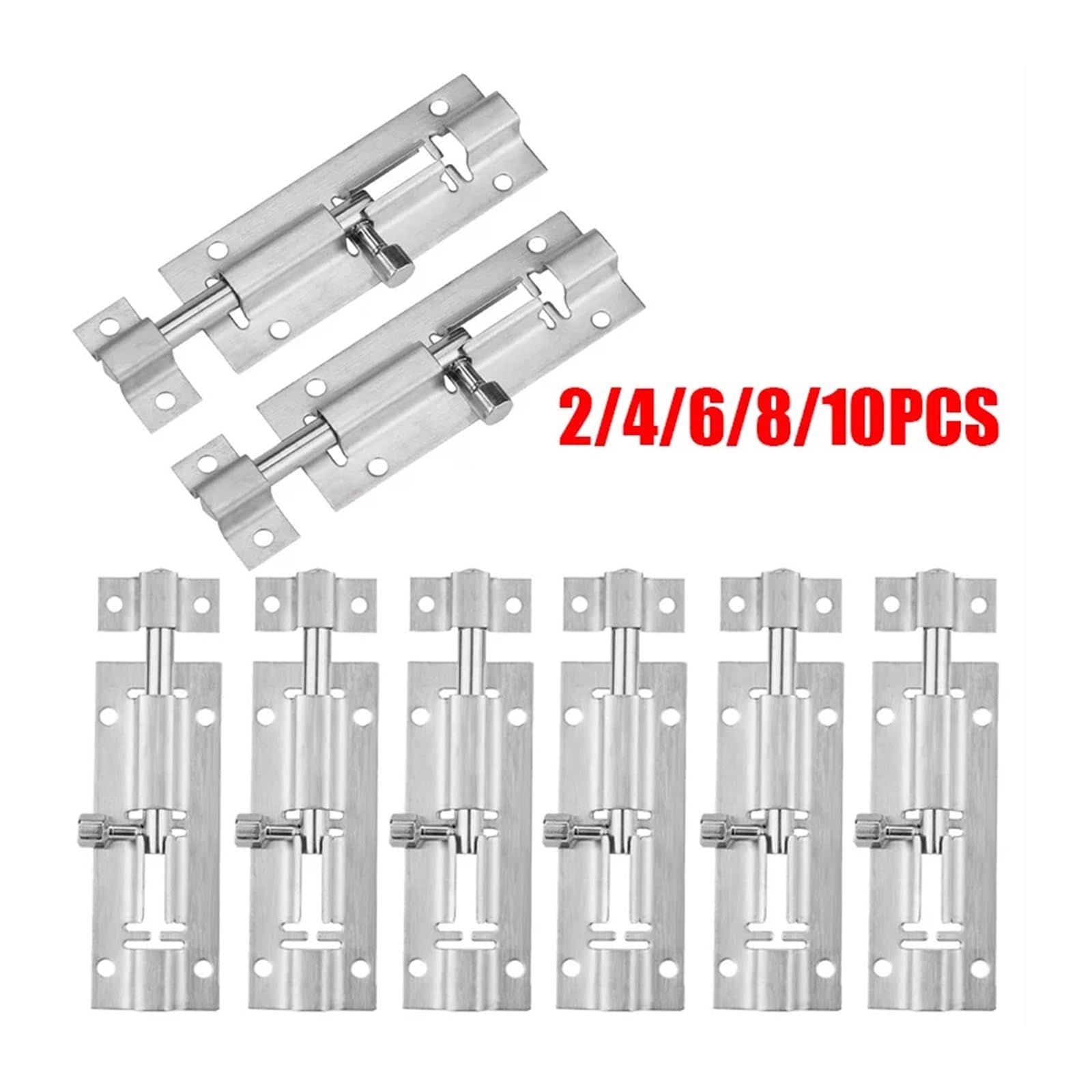 2/4/6/8/10PC Porta In Acciaio Inox Serratura di Sicurezza Fibbia Finestra Fermo Addensato Cancello Scorrevole Torre Bulloni Cattura ferramenta for la casa(20Pcs)