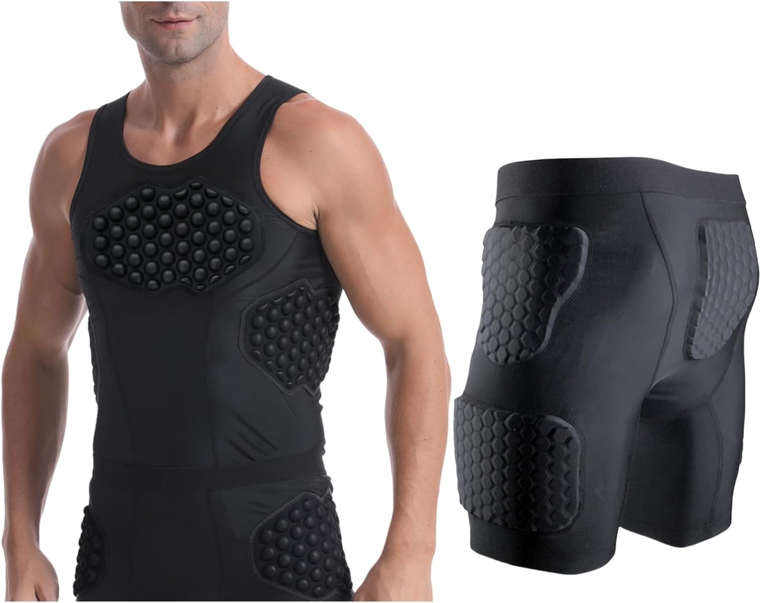 Topeter Softball/ Baseball Chest Protector Shirts w/ Padded Shorts