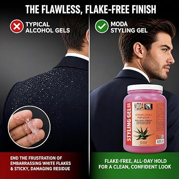 MODA Styling Gel Flake-Free, All-Day Hold Hair Repair Treatment | Keratin, Collagen, Panthenol, Vitamin E & Glycerin | Alcohol-Free, Sulfate-Free, Cruelty-Free | All Hair Types | 85 oz
