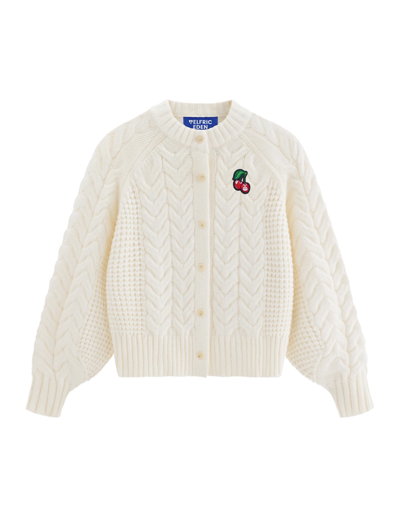Aelfric Eden Chunky Cardigan Sweaters for Women Oversized Cable Knit Open Front Cardigans Long Sleeve Crewneck Trendy Outfits