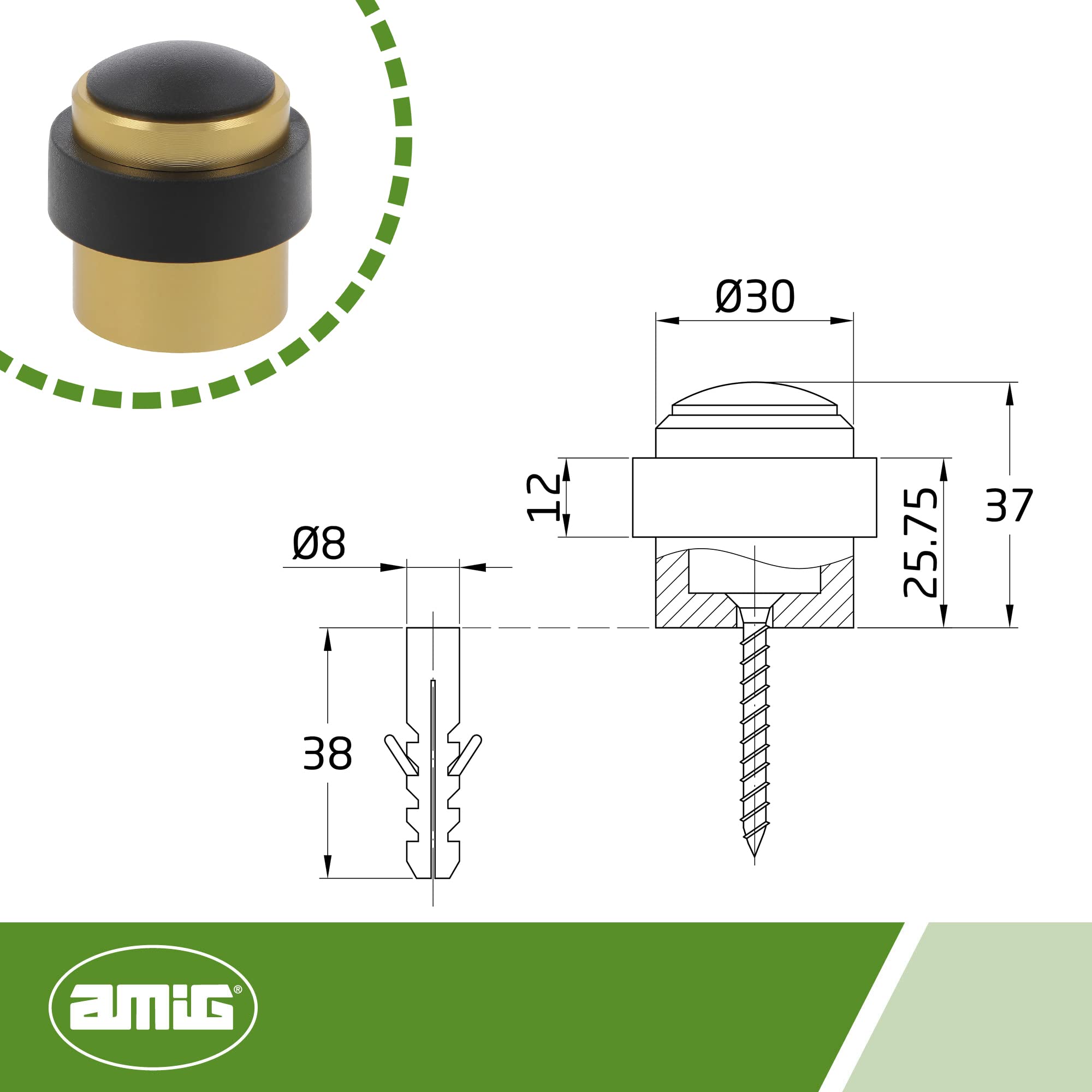 Amig - Door Stop, Gold - Image 3