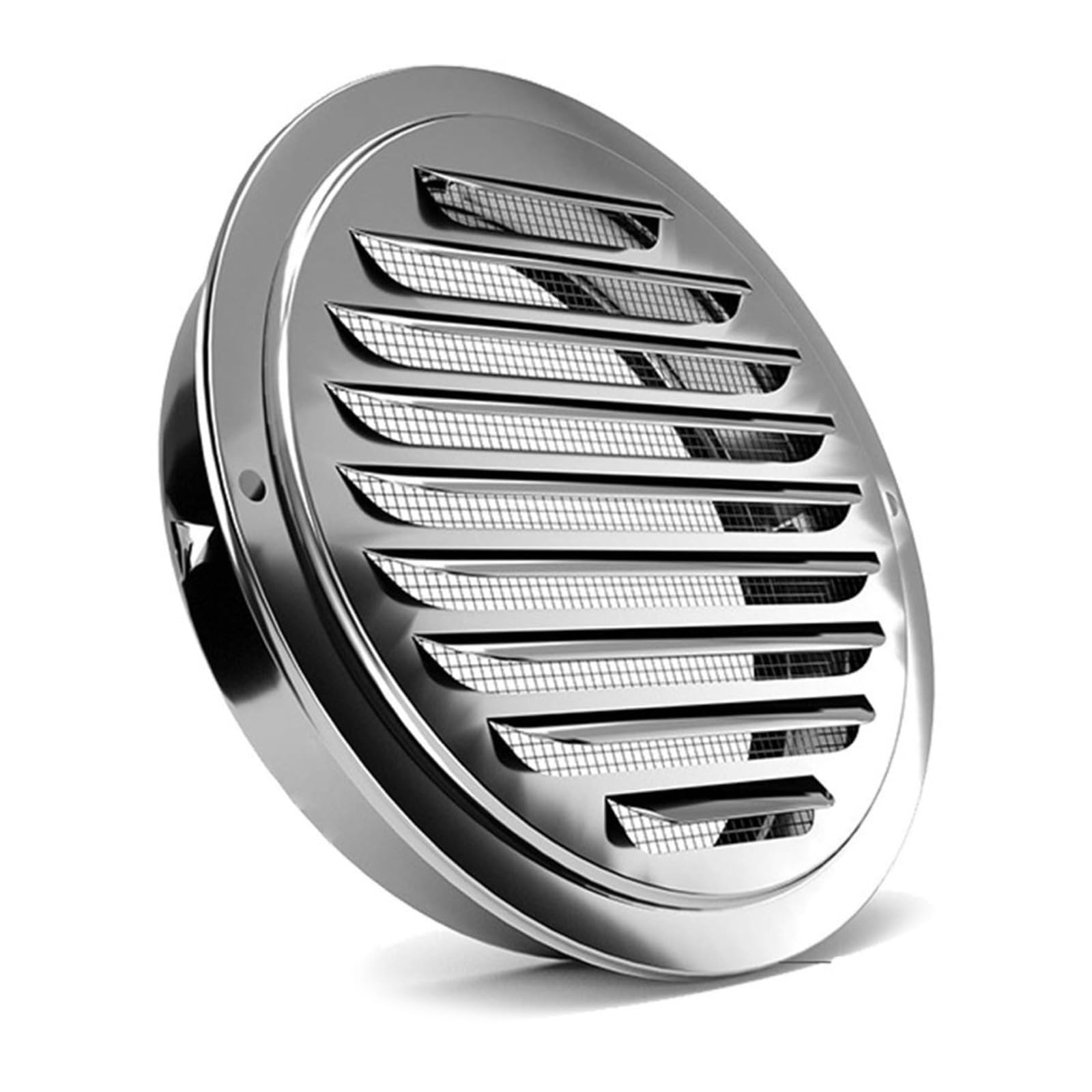 Zwwaazhf 160Mm Sturdy Stainless Steel Round Soffit Vent Covers Louvered Grille Portable Accessory For Garage And Apartment Ventilation Outdoor Weatherproof Vent