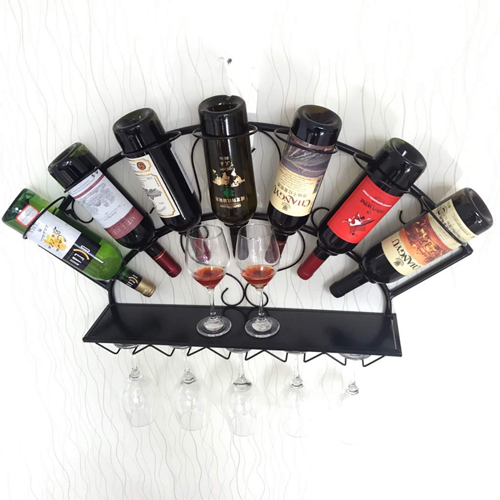 Casier à vin murale meuble range-bouteille avec porte-verre
