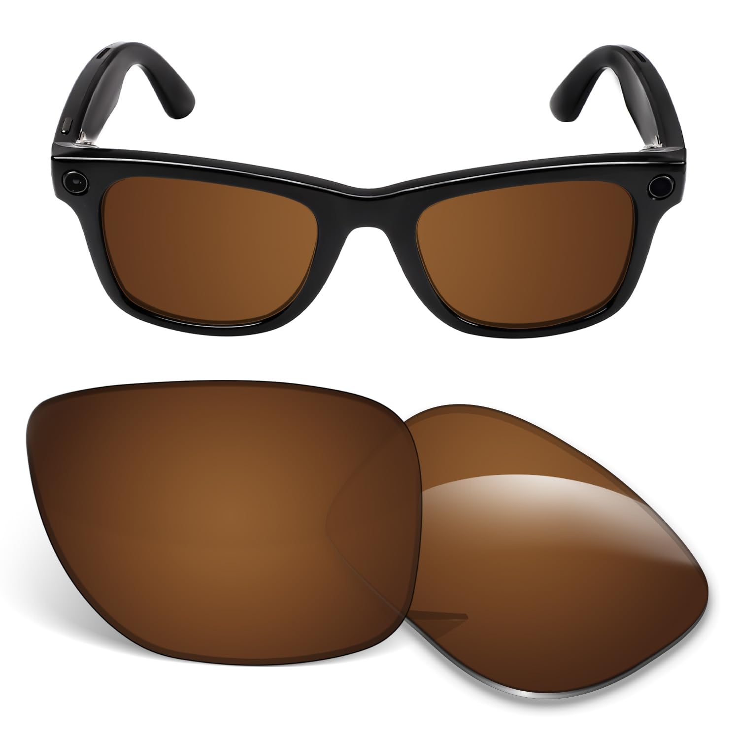 Lentes de repuesto de 1,5 mm compatibles con lentes de sol inteligentes Ray-Ban Meta Wayfarer RW4008 de 53 mm
