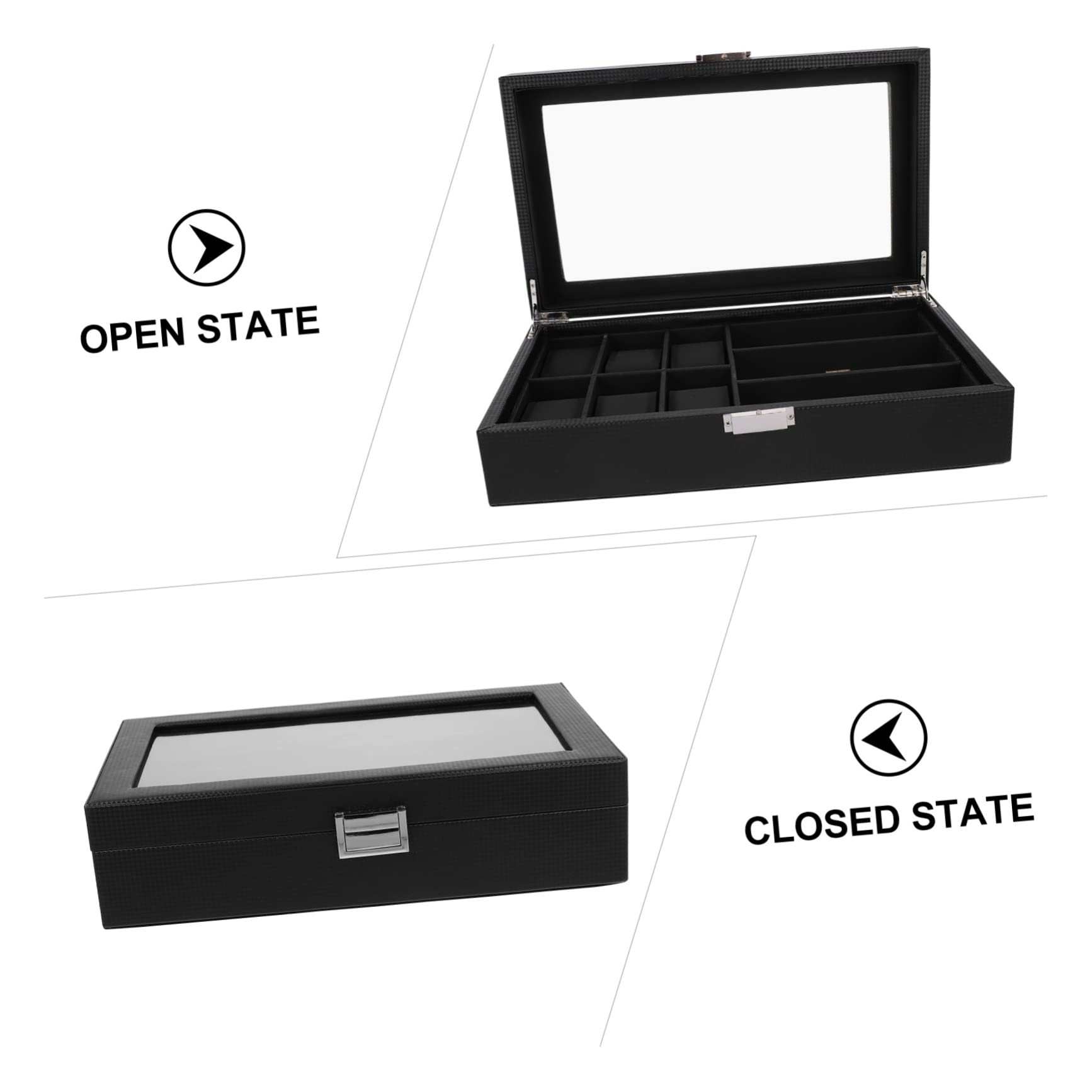 Caja Para Gafas y Relojes Estuche Resistente Soporte De Gafas Joyería Almacenamiento Viaje Hogar Clásico Fácil De Usar