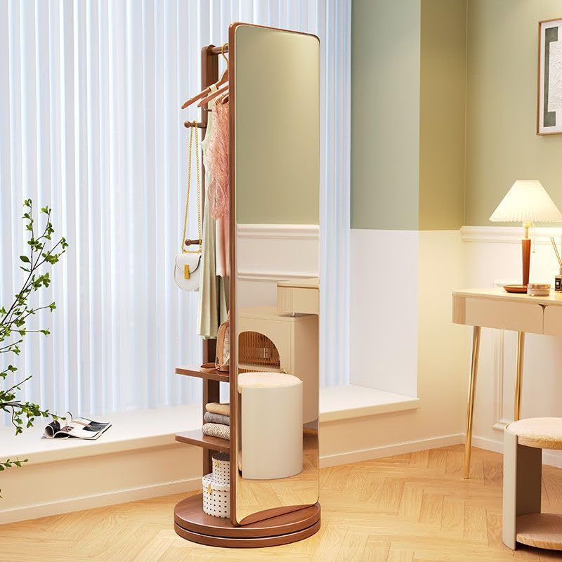 ドレッサー 姿見 ラック ブラウン Amazon｜「姿見×収納」 回転式ハンガーラック 全身鏡付き 天然木製