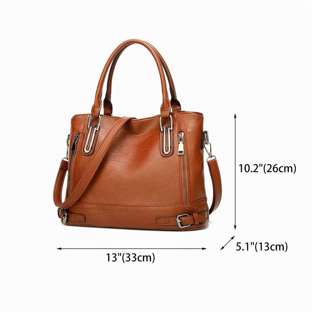 BUKESIYI Donna Borse a Mano Borsa a Tracoll Marca Spalla Elegante Tote 2024 PU Pelle IT77212 Marrone