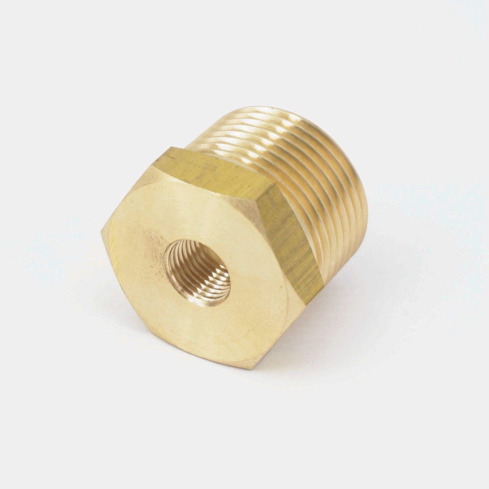 Sorekarain 3/4" BSPT Male x 1/8" NPT Female Reducing Bushing Brass Pipe Fitting Connector Adapter Air Gas Fuel Water