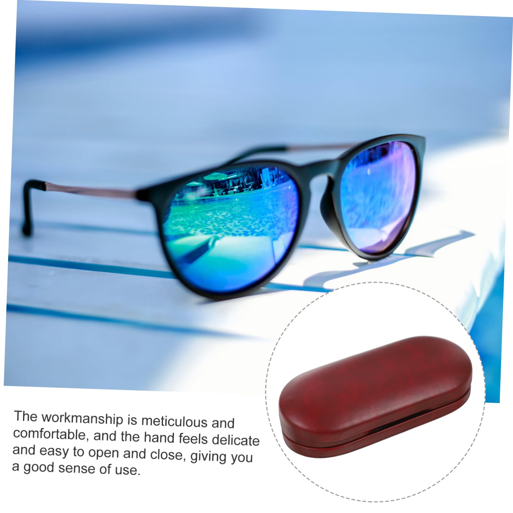 BESTYASH 2 Set Custodia Per Gli Occhiali Lenti Organizer Per Il Trasporto Degli Occhiali Astuccio Contenitore Per Occhiali Comodo Porta Contatti Astucci Per Occhiali Pinzette Pu Rosso