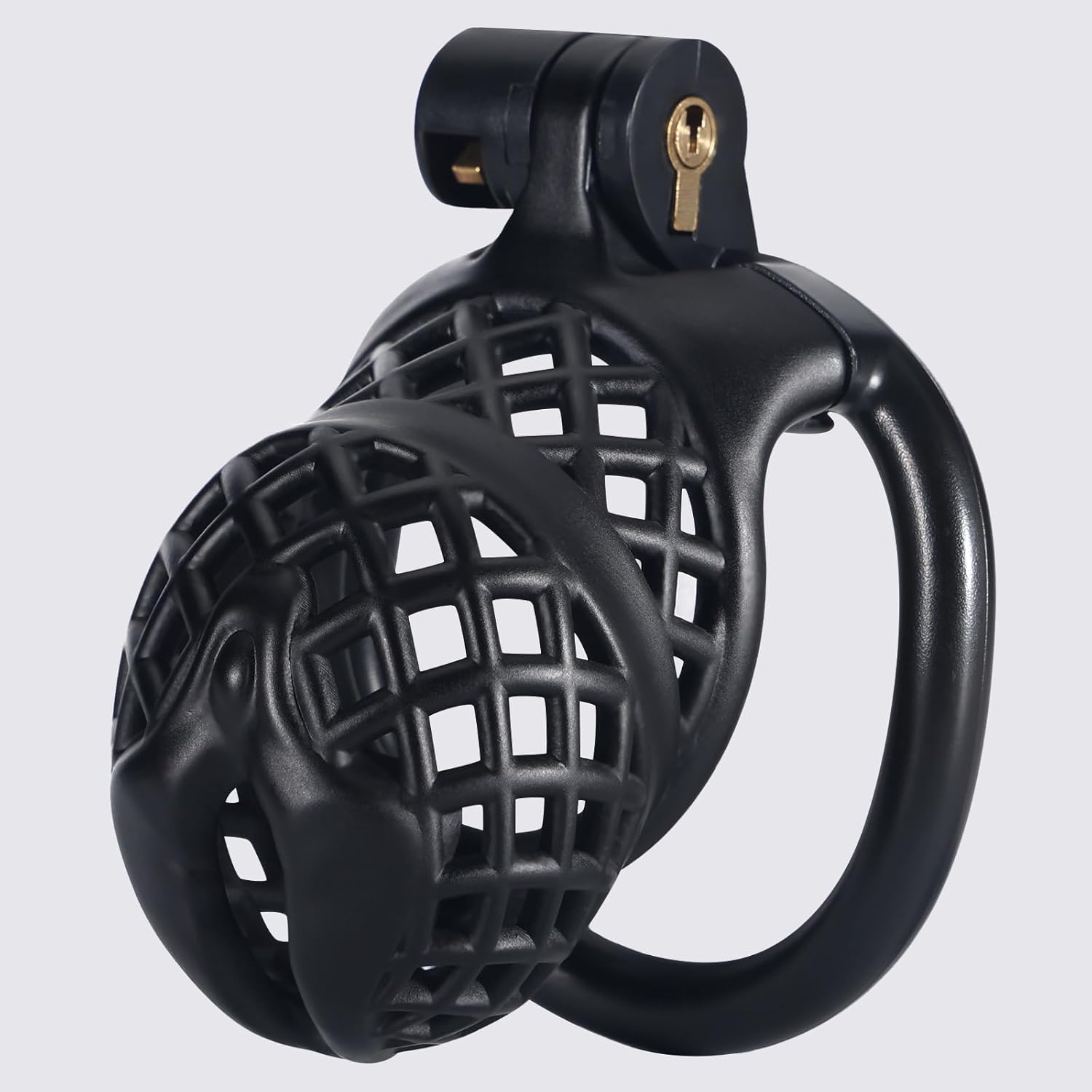 Male Chastity Cage, Small Chastity Device with 5 Sizes Rings and Urethral Sound for Man Penis Exercise Bondage Gear & Accessories Lightweight Adult Sex Toys Fishnet Design (Tight Size - Black)