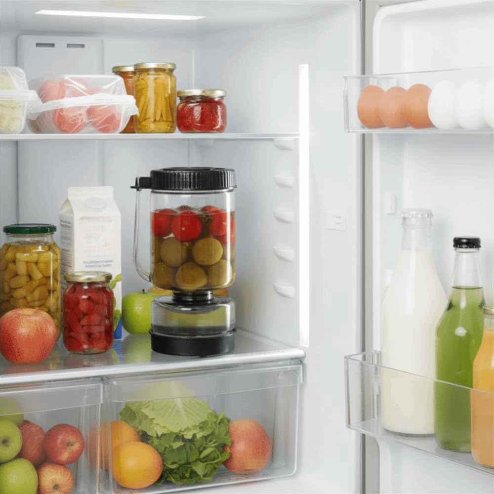 Tarro de cristal para encurtidos, dispensador seco y húmedo, tarro de reloj de arena de aceitunas y pepinillos, a prueba de fugas para el hogar, en escabeche Kimchi (negro)