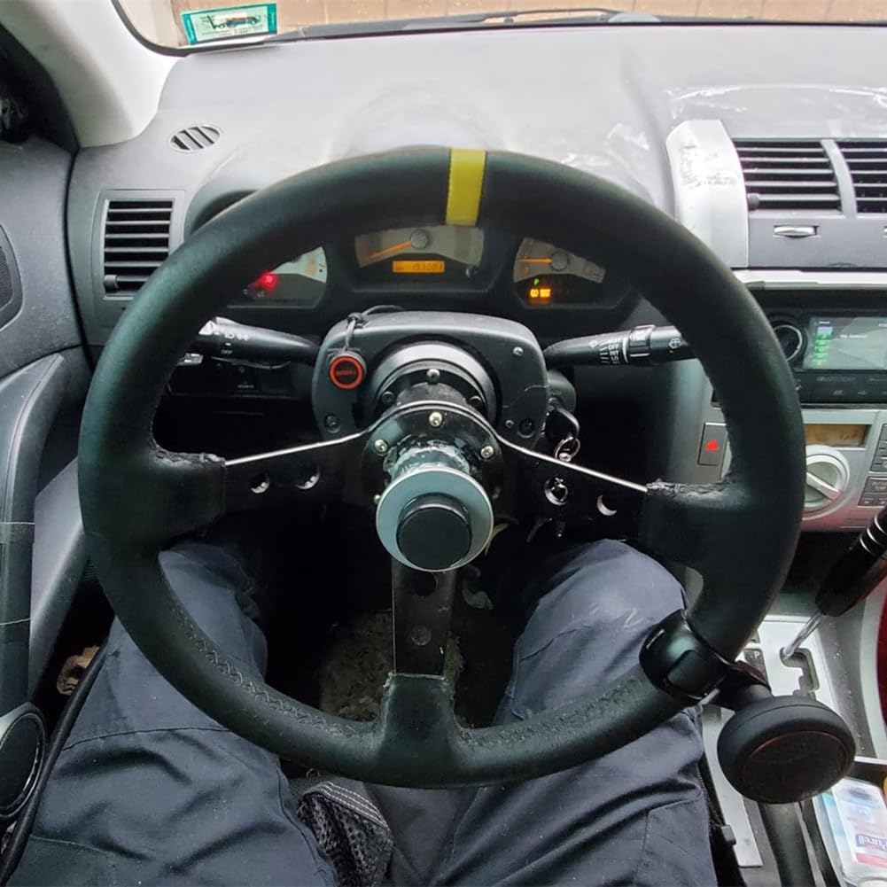 Volante de Carreras Universal, Volante de Gamuza de 350 mm y 6 Pernos para Carreras, Deportes de Motor y Simulación de Conducción de Automóviles