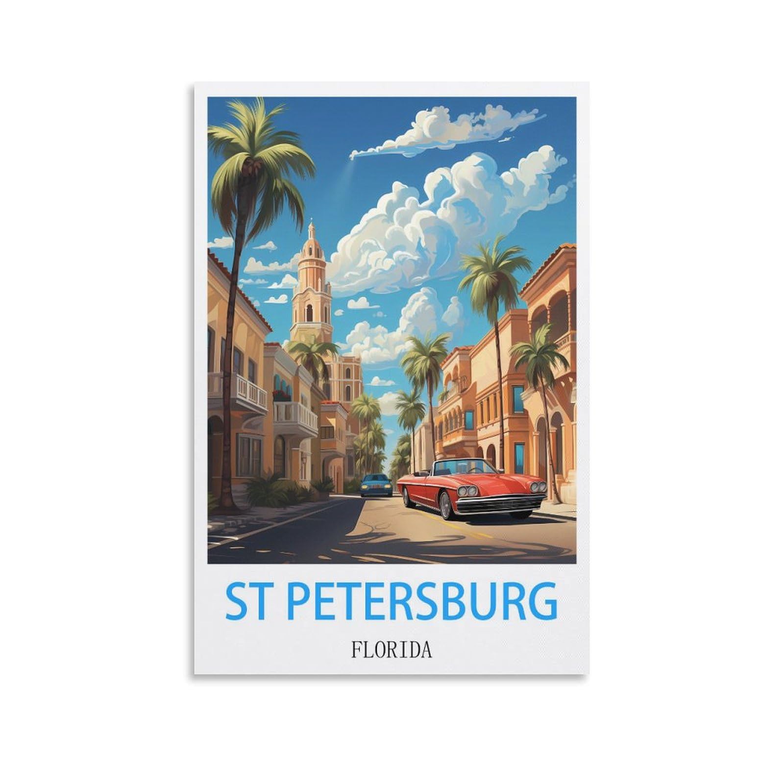 Vintage Metal Tin Sign,St Petersburg Florida,Travel Tin Signs Metal Poster Wall Decor Office Cafe Bathroom Badroom 30x30cm