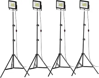 LIVOWALNY 11000 lm LED Work Lights with Stand (Pack of 4)