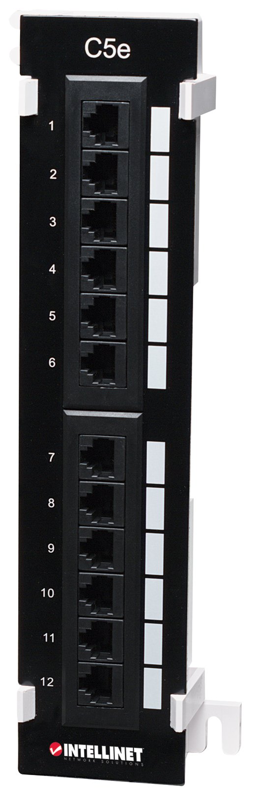 Manhattan Intellinet Patch Panel, Cat5e, Wall-mount, UTP, 12-Port, Black