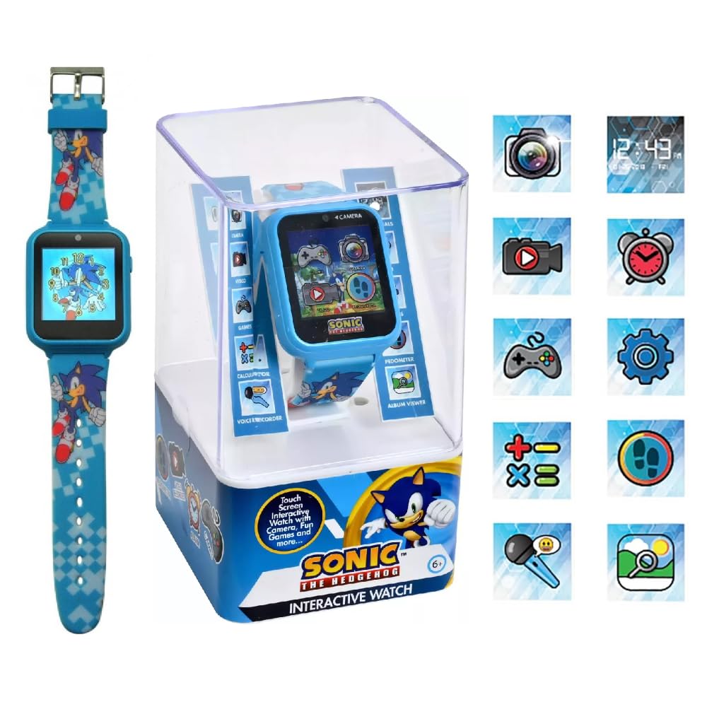 CARTOON Orologio interattivo Sonic smartwatch per bambini multifunzione ricaricabile con USB