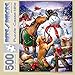 Bits and Pieces – 500 Piece Jigsaw Puzzle for Adults – Christmas Barn Snowman - Animal Winter Scene Jigsaw Puzzle by Artist Larry Jones, Completed Puzzle Size: 18