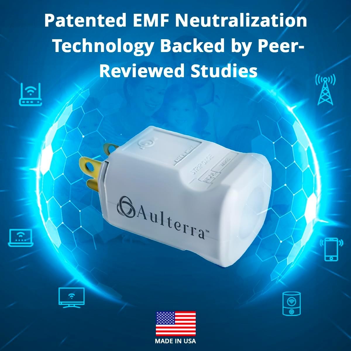 Aulterra EMF Neutralizer Whole House Plug to Neutralize Harmful Effects of EMFs in The Home Including 5G