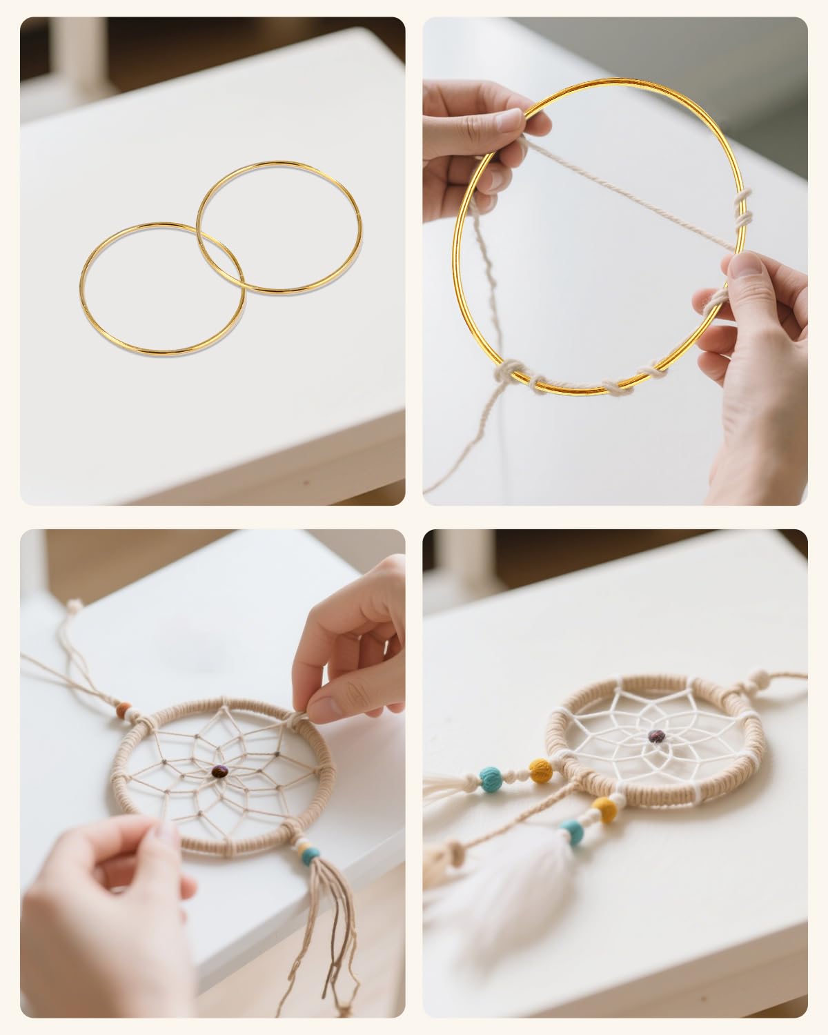 Lot De 10 Cercles Métal 15cm Pour Macramé Et Attrape-Rêves - Anneaux Décoratifs Argentés DIY