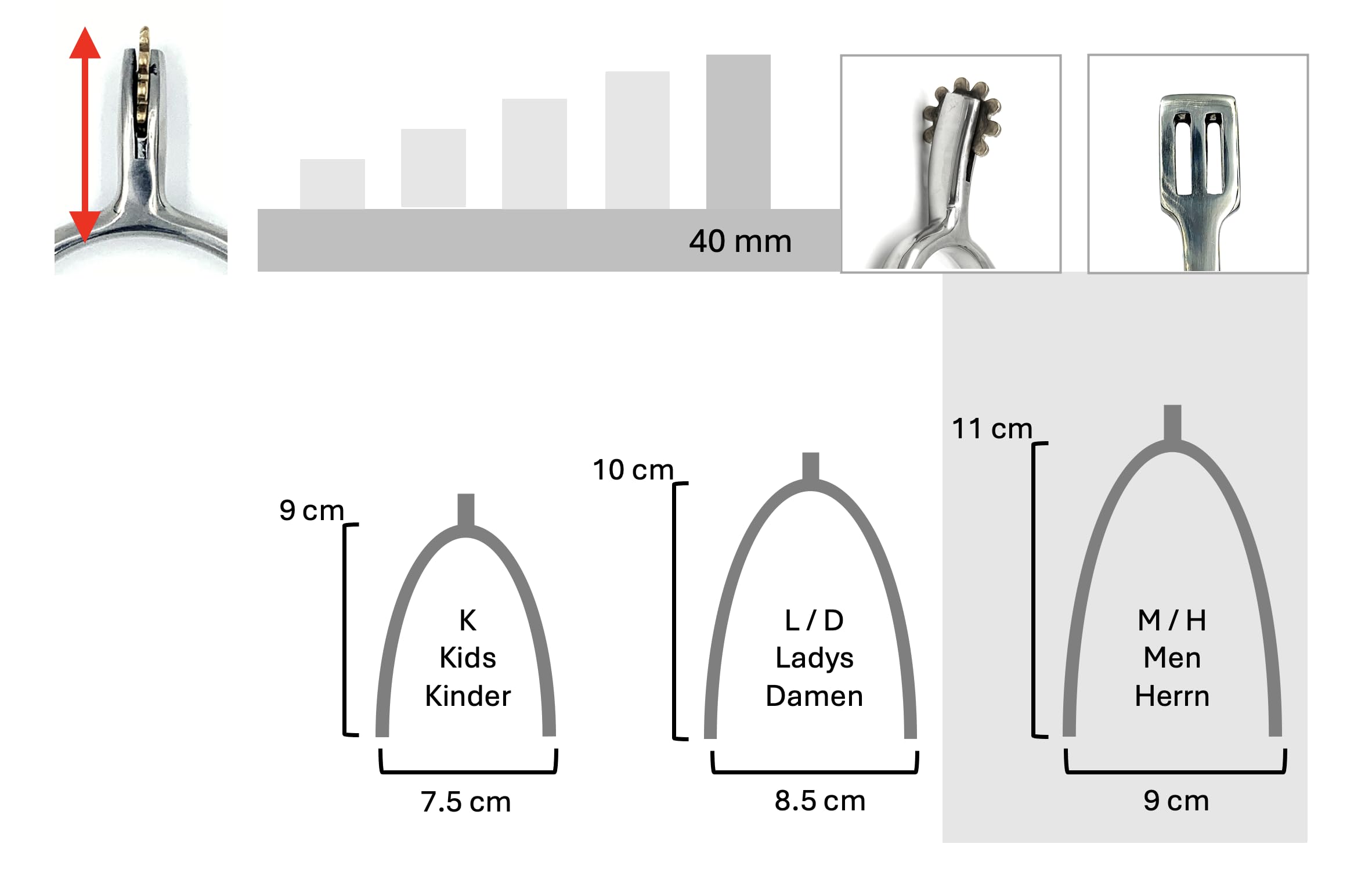 Equine Smile ES1008 Sun Wheel Spores Gold Riding Spurs Track High Quality Stainless Steel (Mens 40mm), silver, Herren 40 mm - Image 4