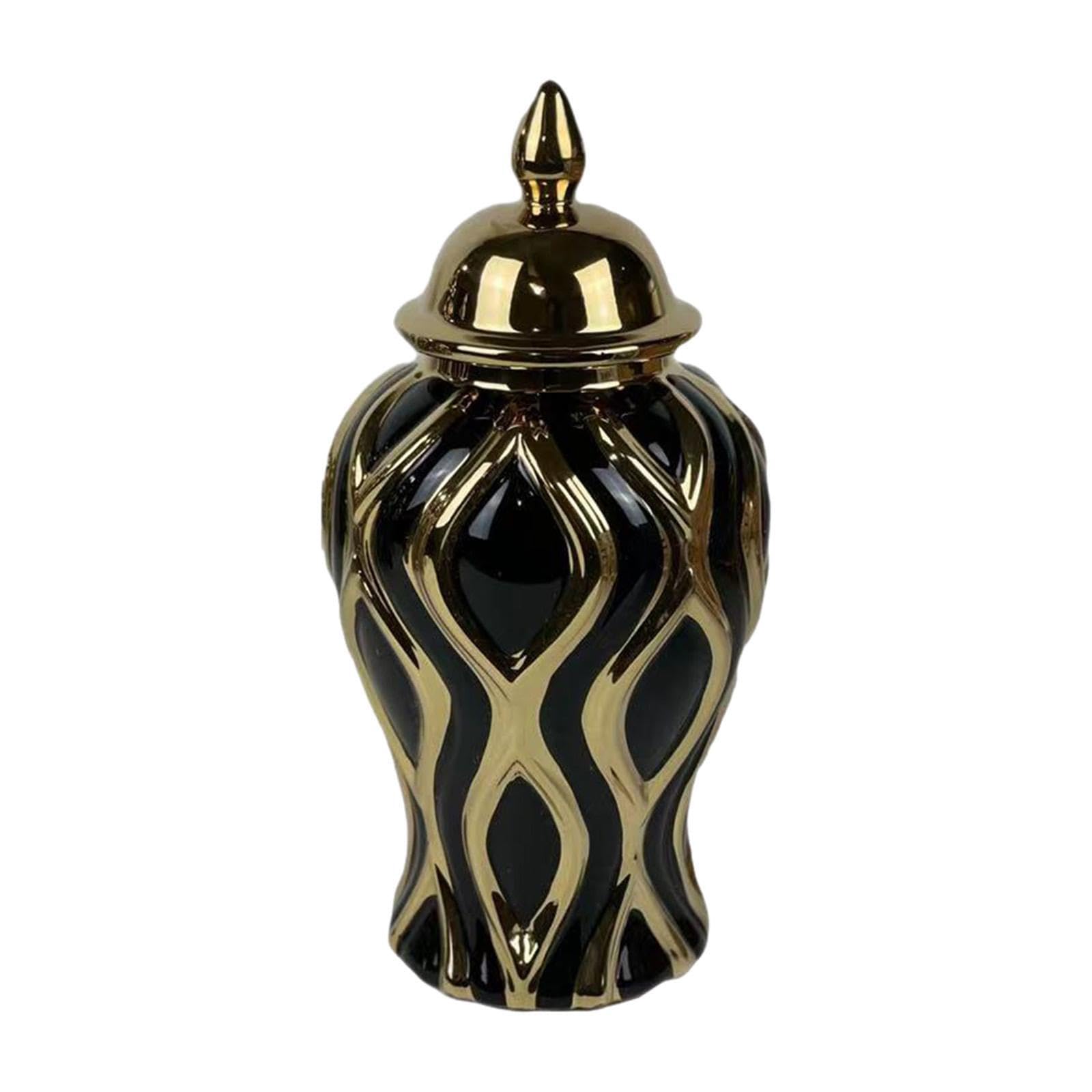 PIXZCSA Ginger Jar With Lid Handicraft Modern And Delicate Ceramic Vase For Display Storage Container With Lid Is Made Of Ceramic European Porcelain Jar Vase