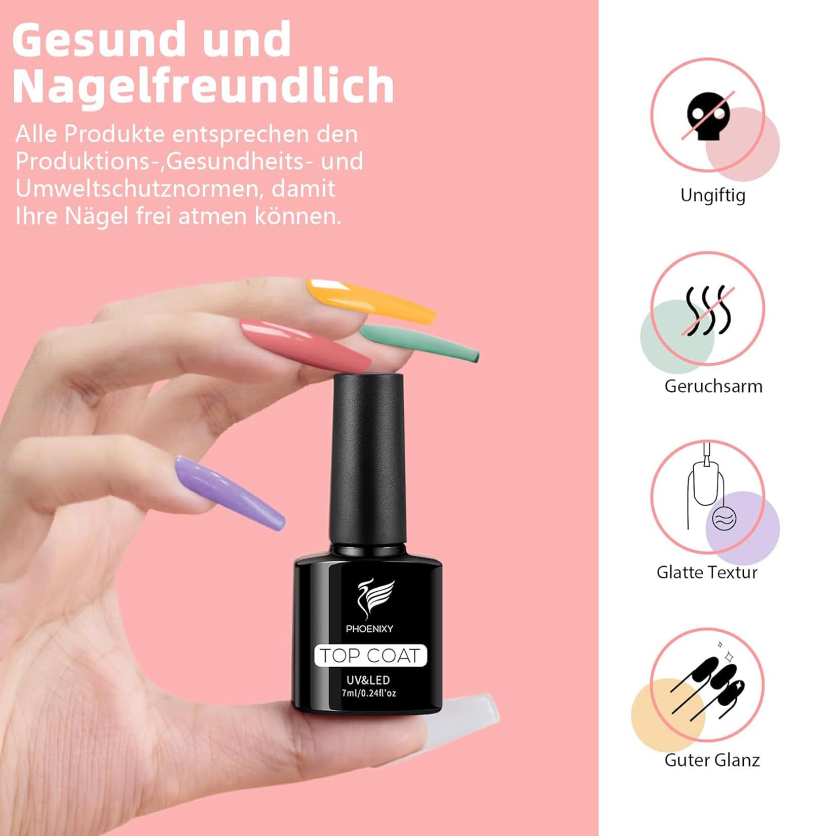 Phoenixy 29 Stück Nagelset Gelnägel Starterset, 24 Farben UV Nagellack Set mit Nageldesign und Werkzeuge, Gelnägel Set für Nagelkunst zu Hause