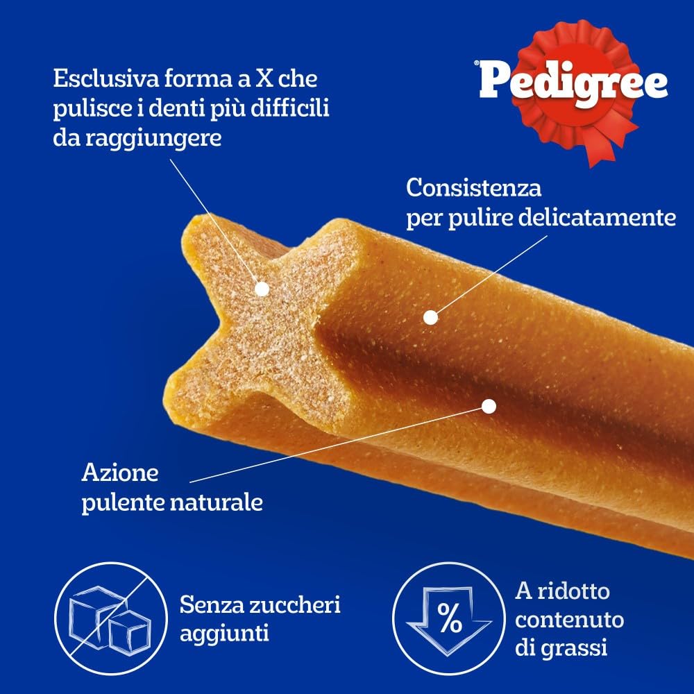 Pedigree Dentastix Snack per la Igiene Orale (Cane Medio 10-25 kg), 180g 105 Pezzi - 15 Confezioni da 7 pezzi (105 Pezzi totali)
