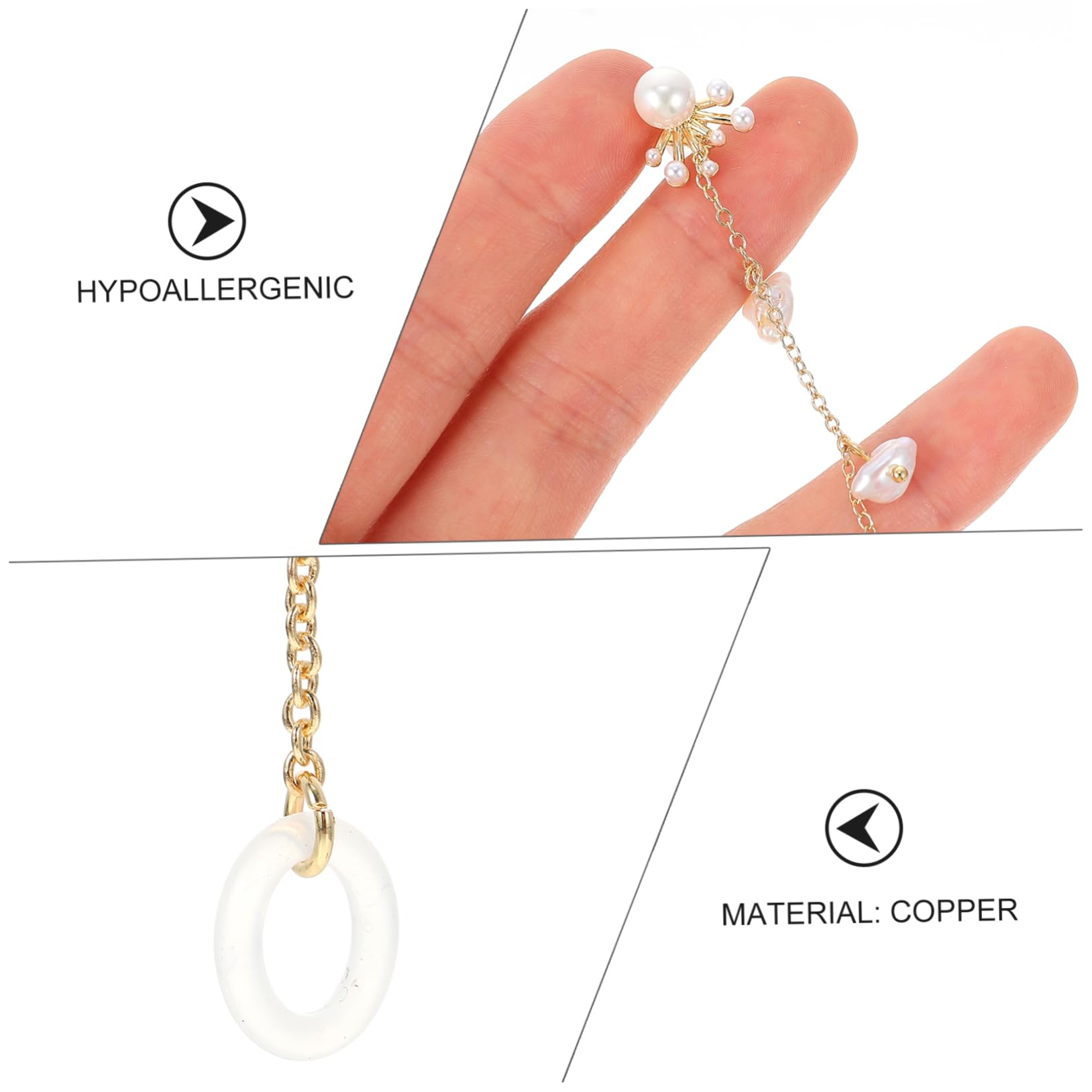 Uonlytech 5piezas Cadena Antipérdida De Auriculares Inalámbricos Rhinestones Correa para Dispositivos Accesorio Práctico para Evitar Pérdidas