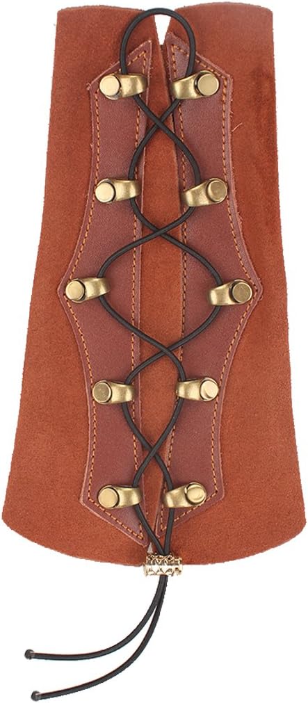 KRATARC Archery Leather Adjustable Wristband Unisex Protective Arm Guard for Hunting Target Bow (Brown (Suede Leather)) : Sports & Outdoors