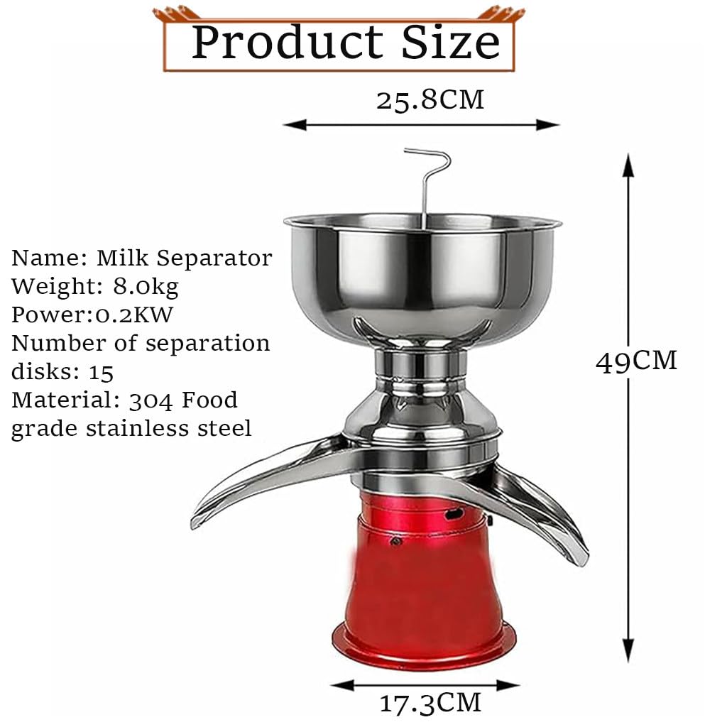 Macchina separatrice crema per latte fresco, separatore centrifugo elettrico per uso lattiero-caseario, ideale per la separazione della crema di latte di mucca, pecora e capra