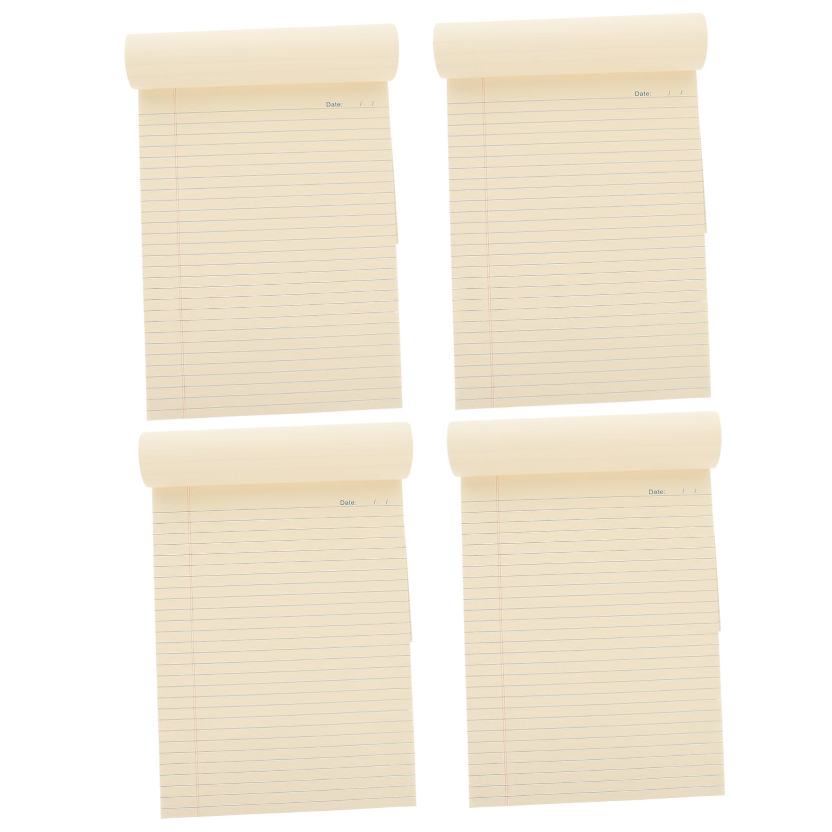 Lurrose Blocco Note Tascabile A4 Strappabile, Comodo Quaderno di Appunti Formato A4, Blocco Note Fogli Facili da Staccare per Ufficio e Scuola, Set da 4 Pezzi senza Residui di Carta