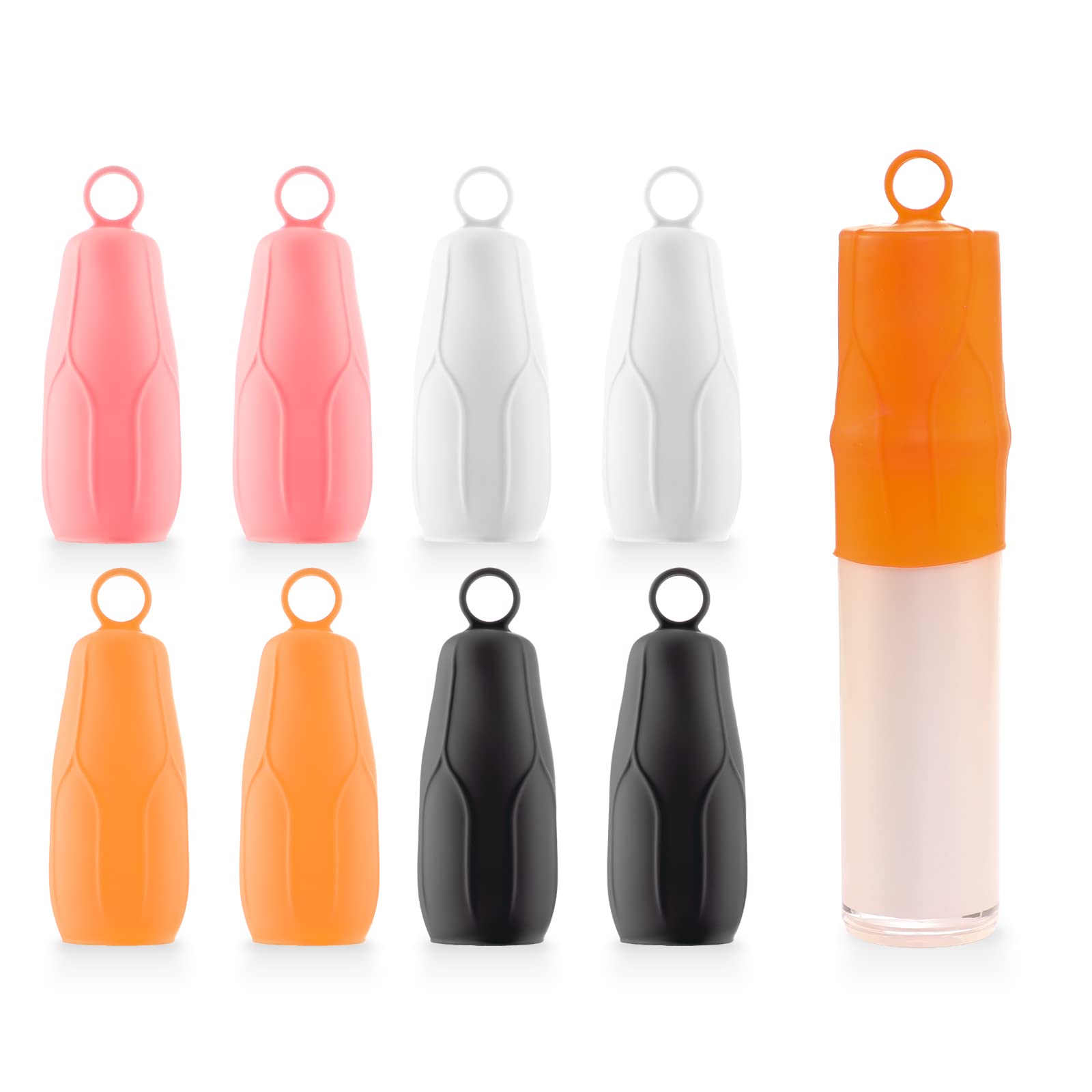 Zienlay 8 Pack Elastic Sleeves for Leak Proofing Travel, Leak Locks Toiletries Skins Travel Bottles Leak Proof Silicone Sleeve Covers for Travel Container in Luggage Reusable Toiletries Accessory