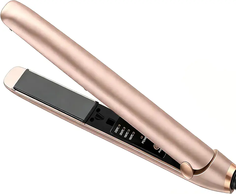 Prancha de Cabelo, Ouro Rosa, 4 Configurações Ajustáveis, Voltagem Dupla