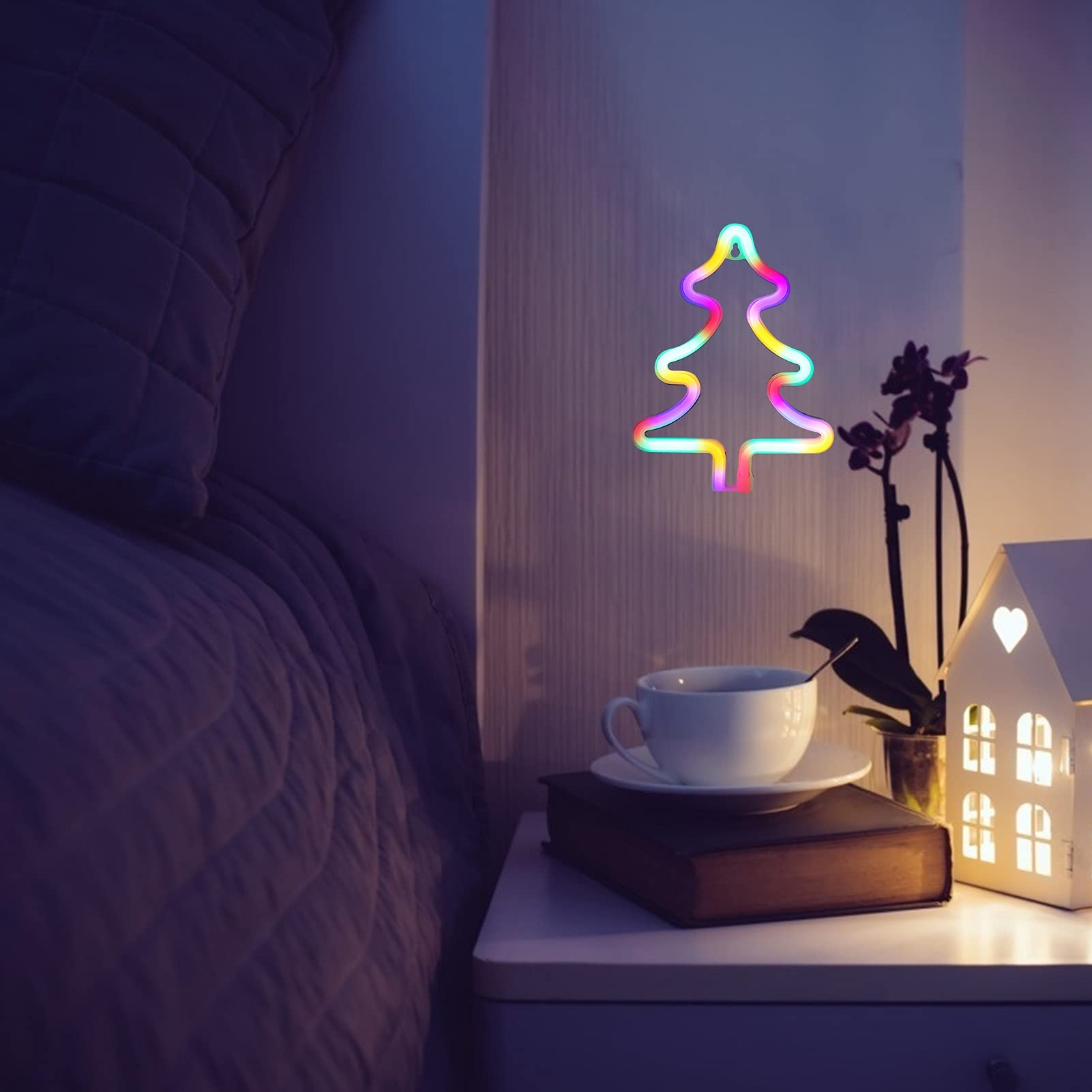 Amazon.co.jp: LED ネオンライト カラフルなクリスマスツリー ネオン